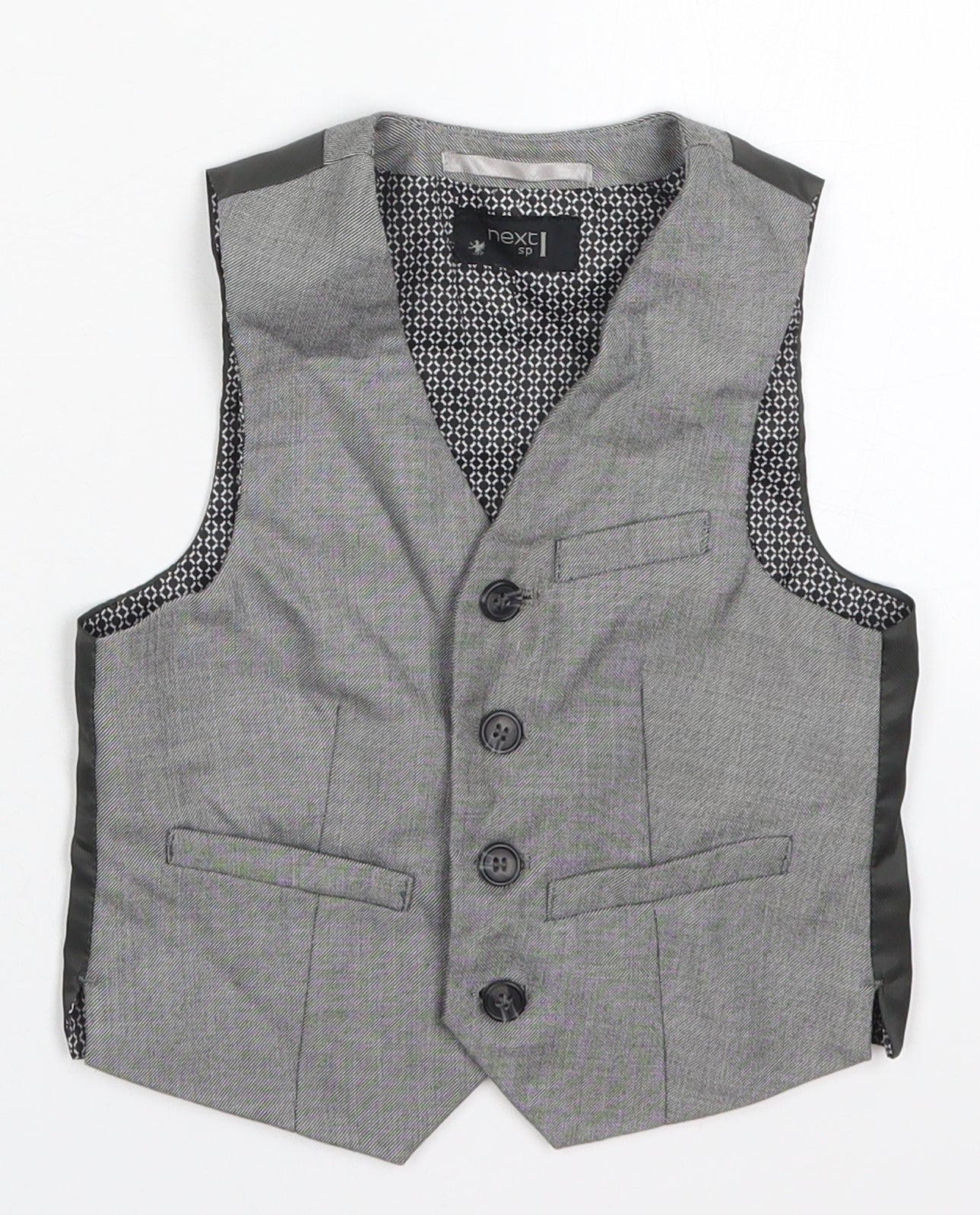 NEXT Boys Grey   Jacket Waistcoat Size 4 Years  Button