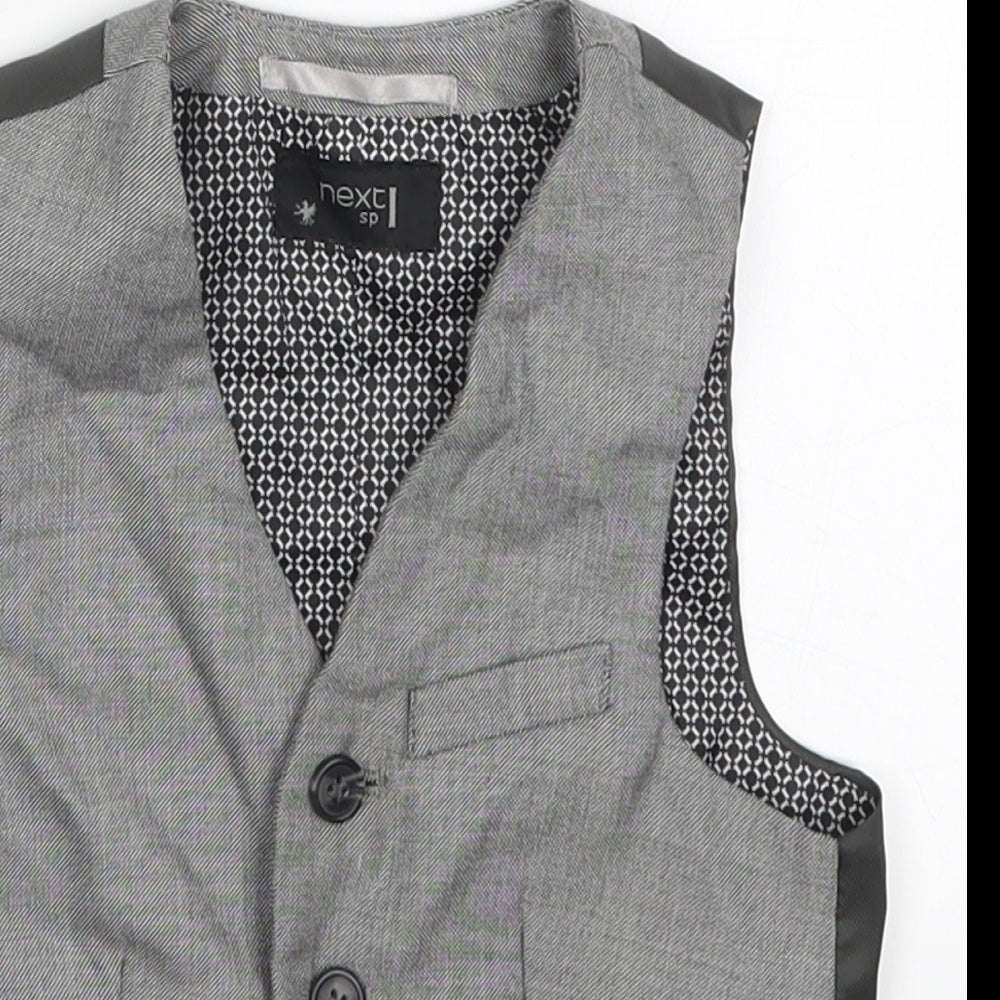 NEXT Boys Grey   Jacket Waistcoat Size 4 Years  Button