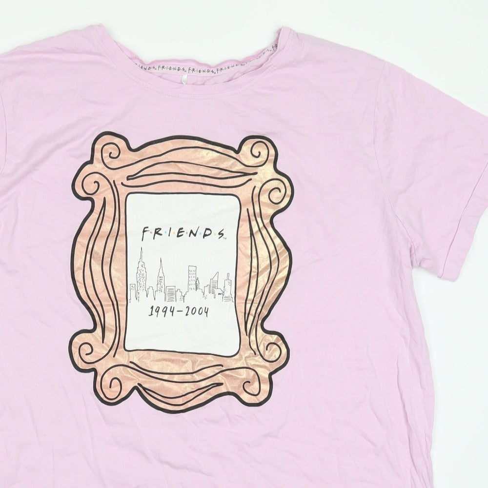 Primark Womens Pink Solid Cotton Top Pyjama Top Size 18   - Friends