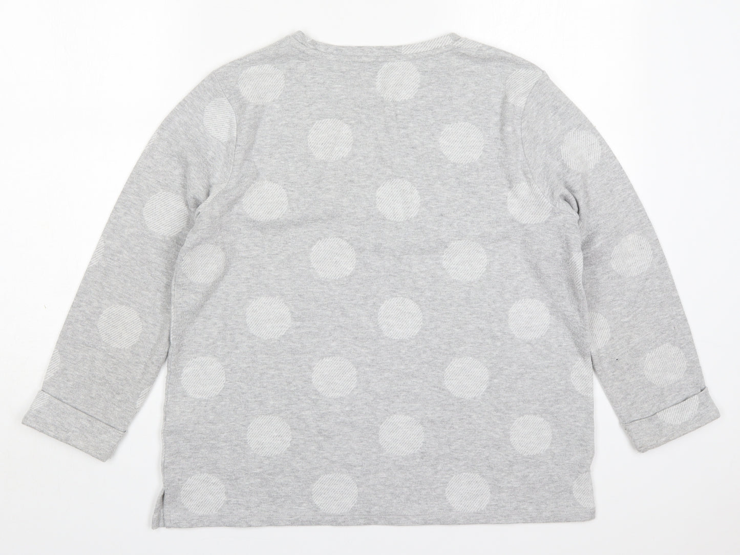 Marks and Spencer Womens Grey Round Neck Polka Dot Polyester Pullover Jumper Size 14