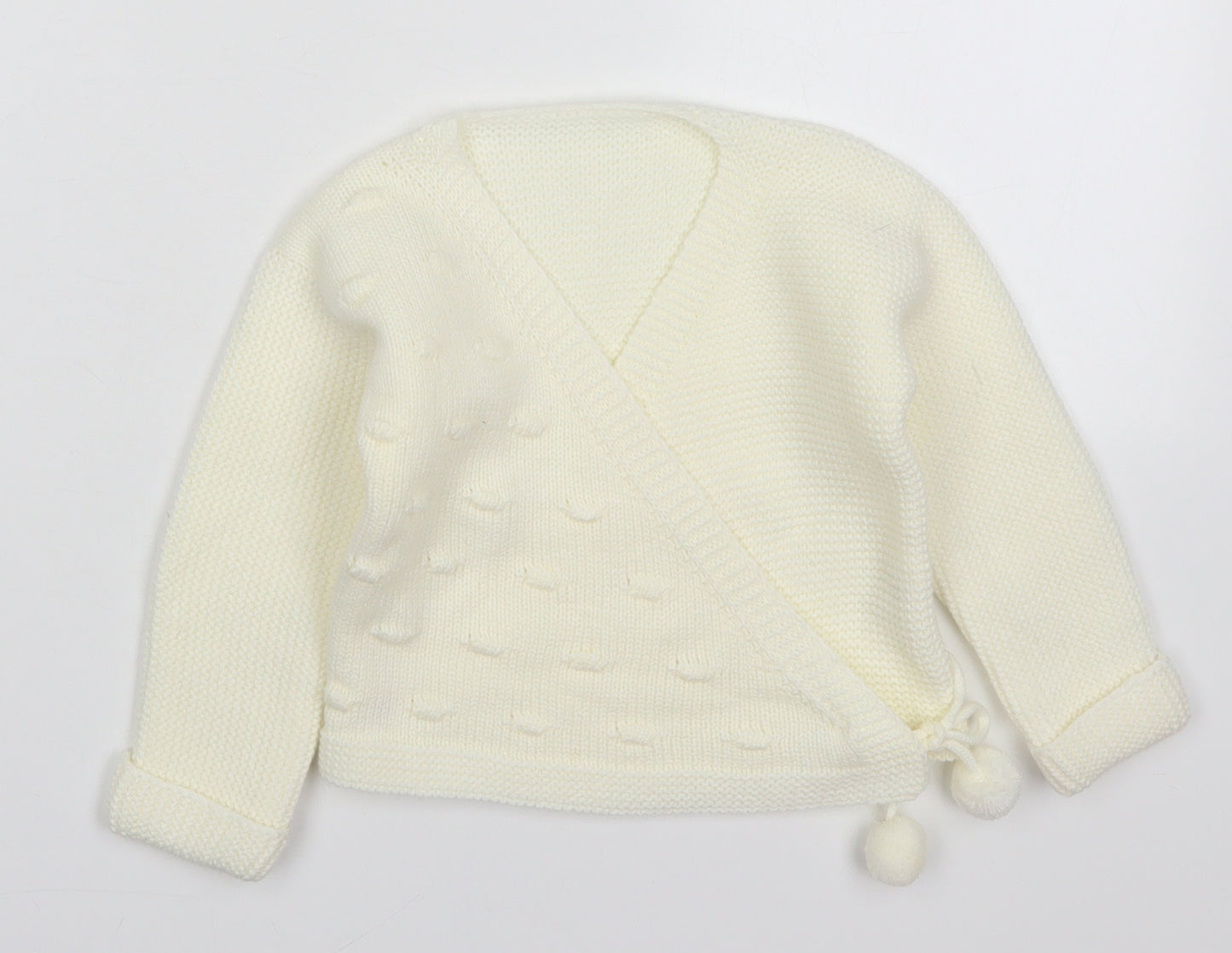 Preworn Girls Ivory  Acrylic Pullover Jumper Size 9-12 Months  Pullover