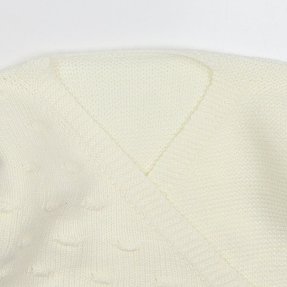 Preworn Girls Ivory  Acrylic Pullover Jumper Size 9-12 Months  Pullover