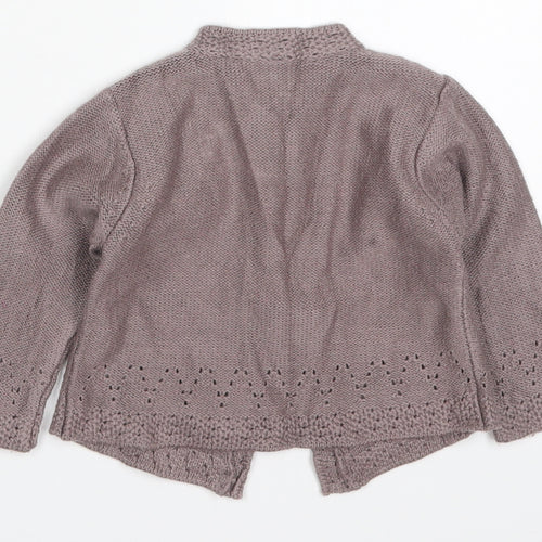 M&Co Girls Brown  Acrylic Cardigan Jumper Size 9-12 Months  Button
