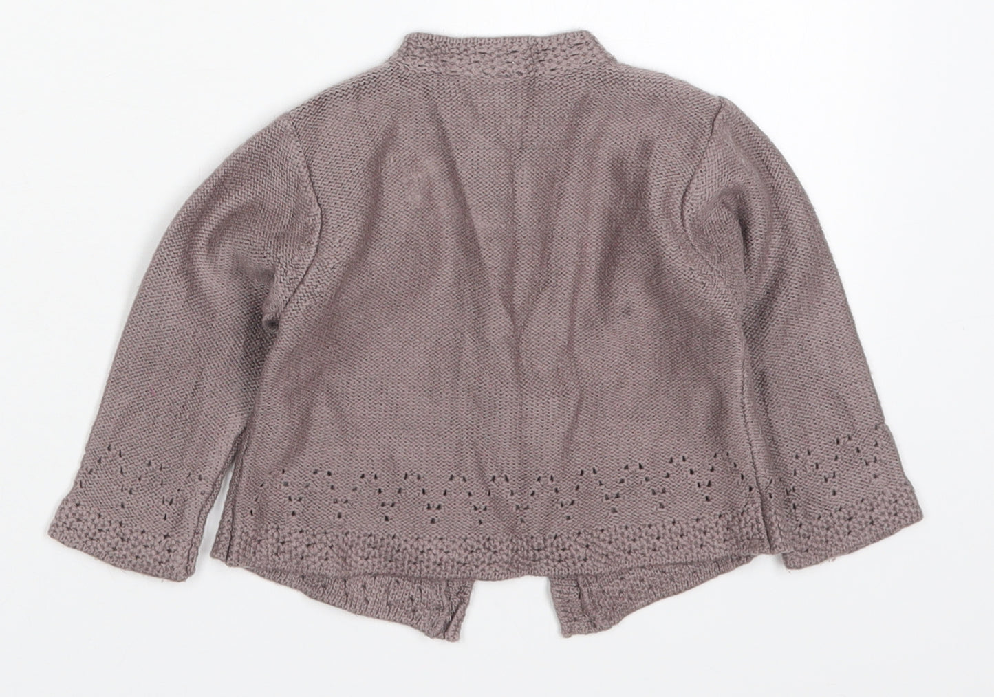 M&Co Girls Brown  Acrylic Cardigan Jumper Size 9-12 Months  Button