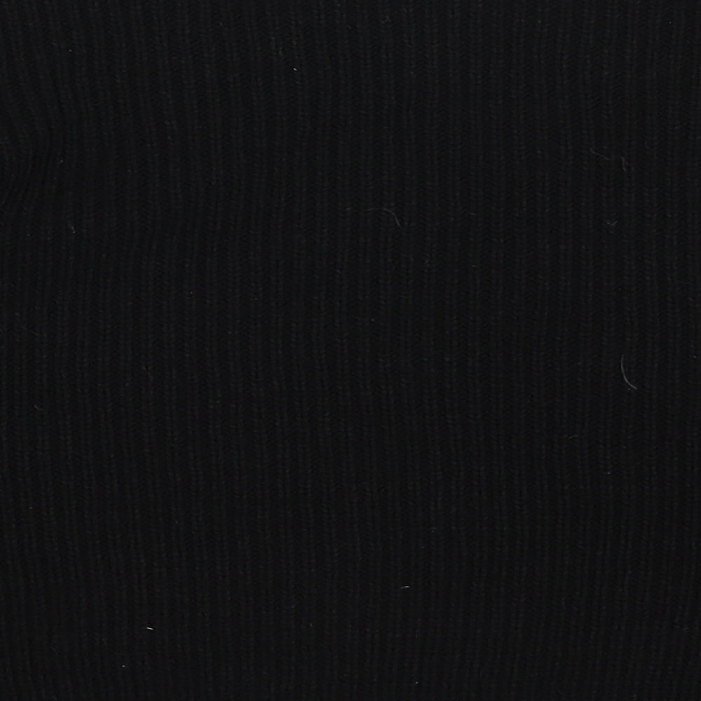 Boohoo Womens Black Round Neck  Acrylic Pullover Jumper Size L