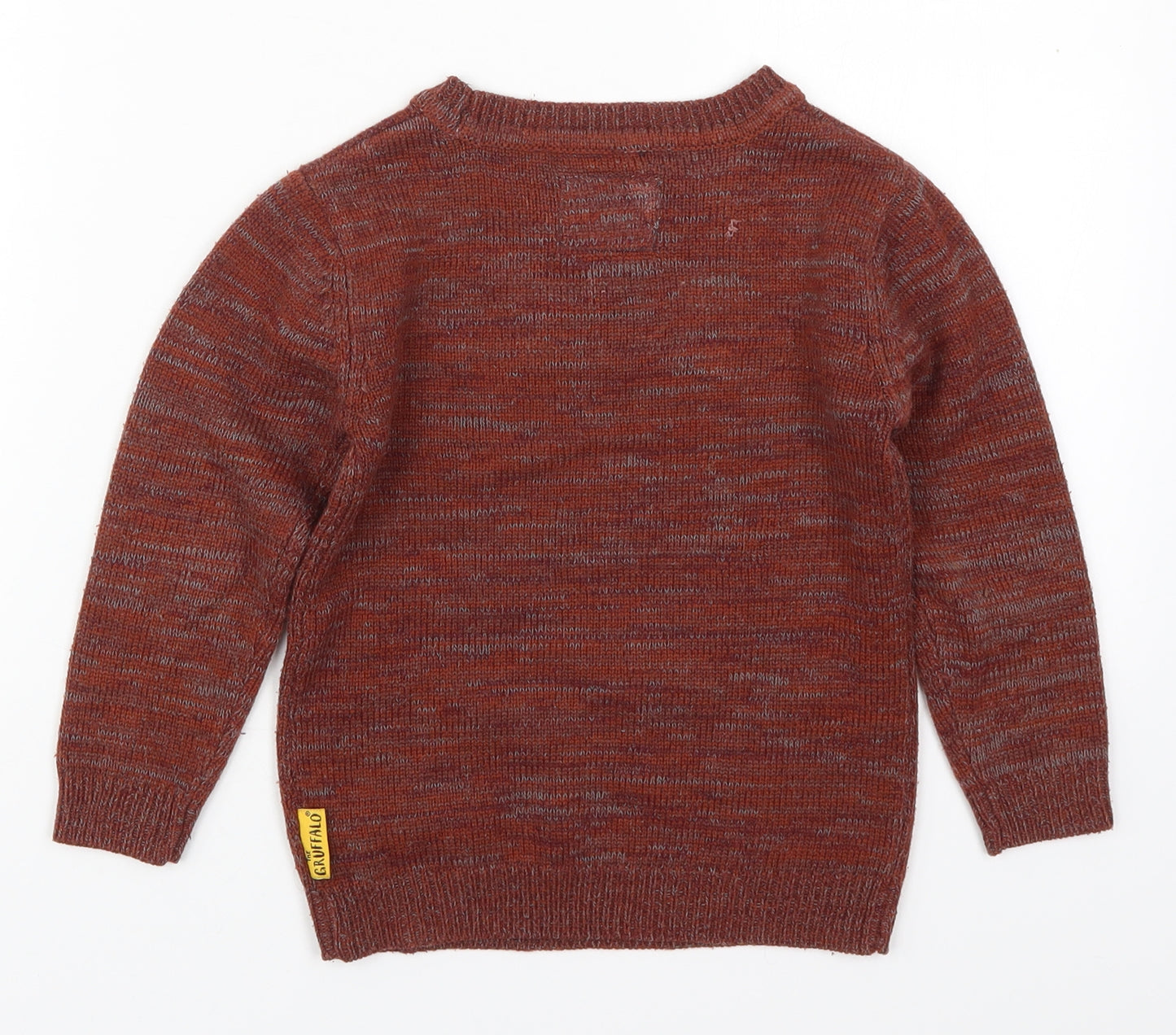 TU Boys Brown Round Neck  Acrylic Pullover Jumper Size 4-5 Years  Pullover - The Gruffalo