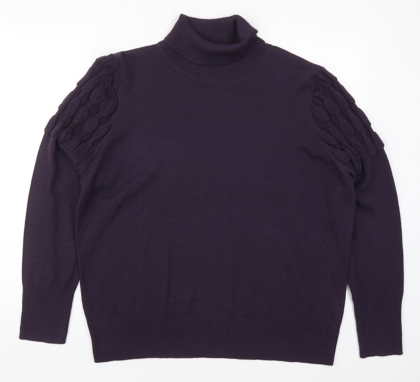 Klass Womens Purple Roll Neck  Acrylic Pullover Jumper Size 2XL