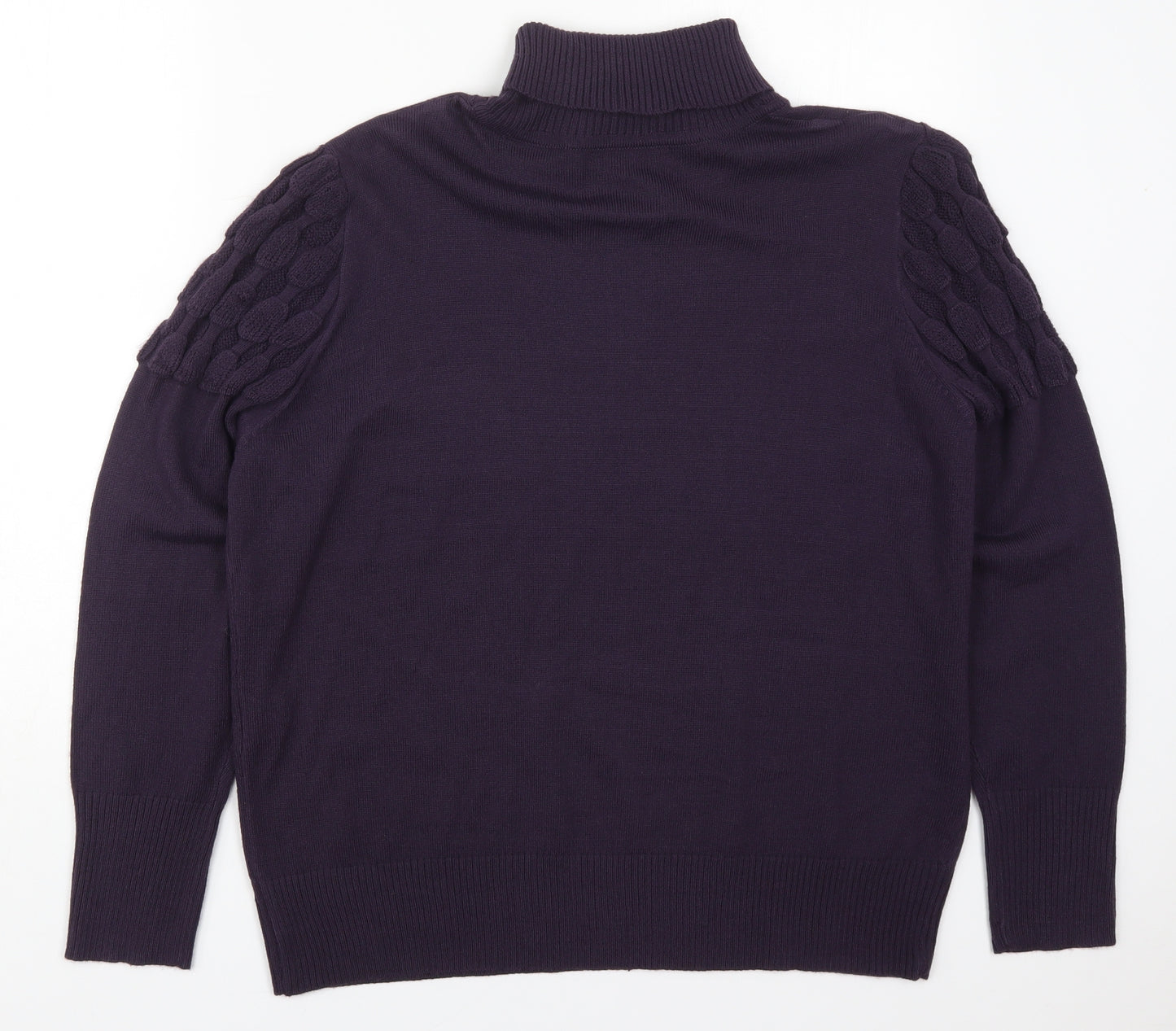 Klass Womens Purple Roll Neck  Acrylic Pullover Jumper Size 2XL
