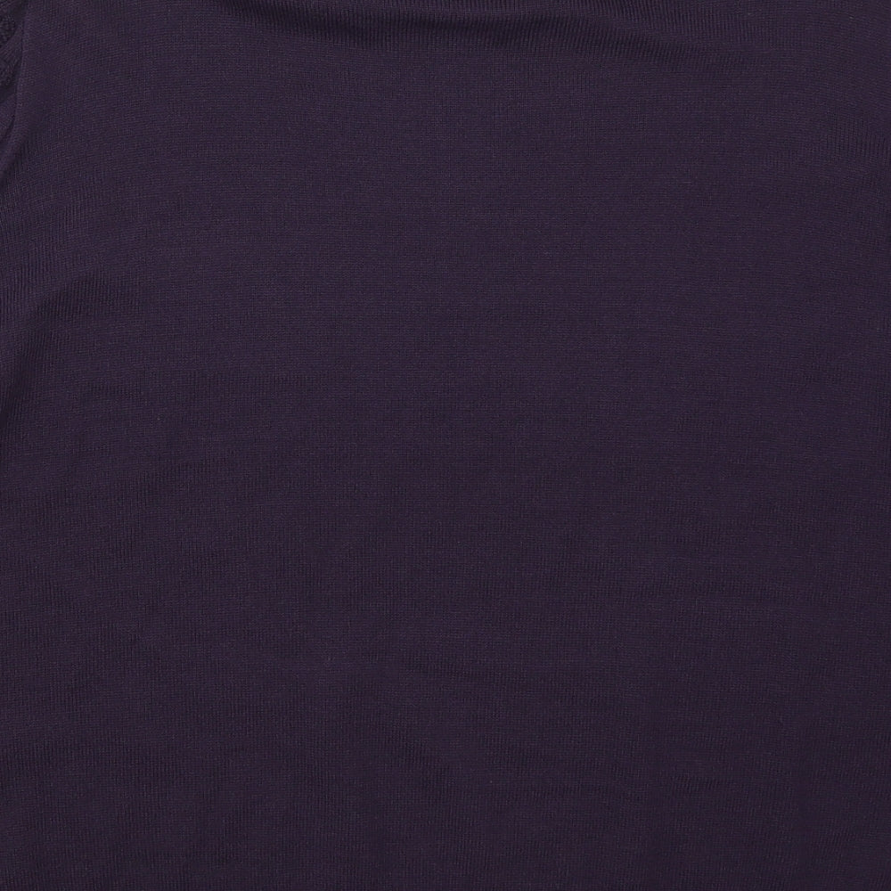 Klass Womens Purple Roll Neck  Acrylic Pullover Jumper Size 2XL