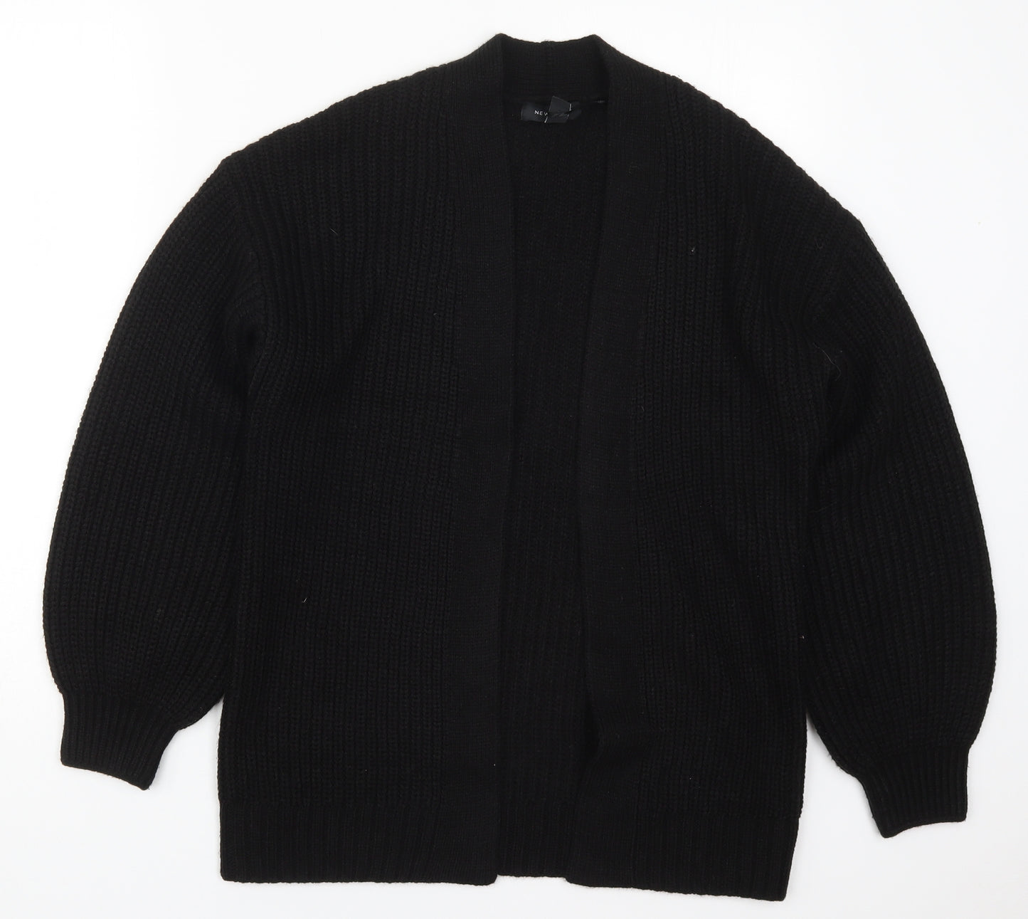 New Look Womens Black V-Neck  Acrylic Cardigan Jumper Size S
