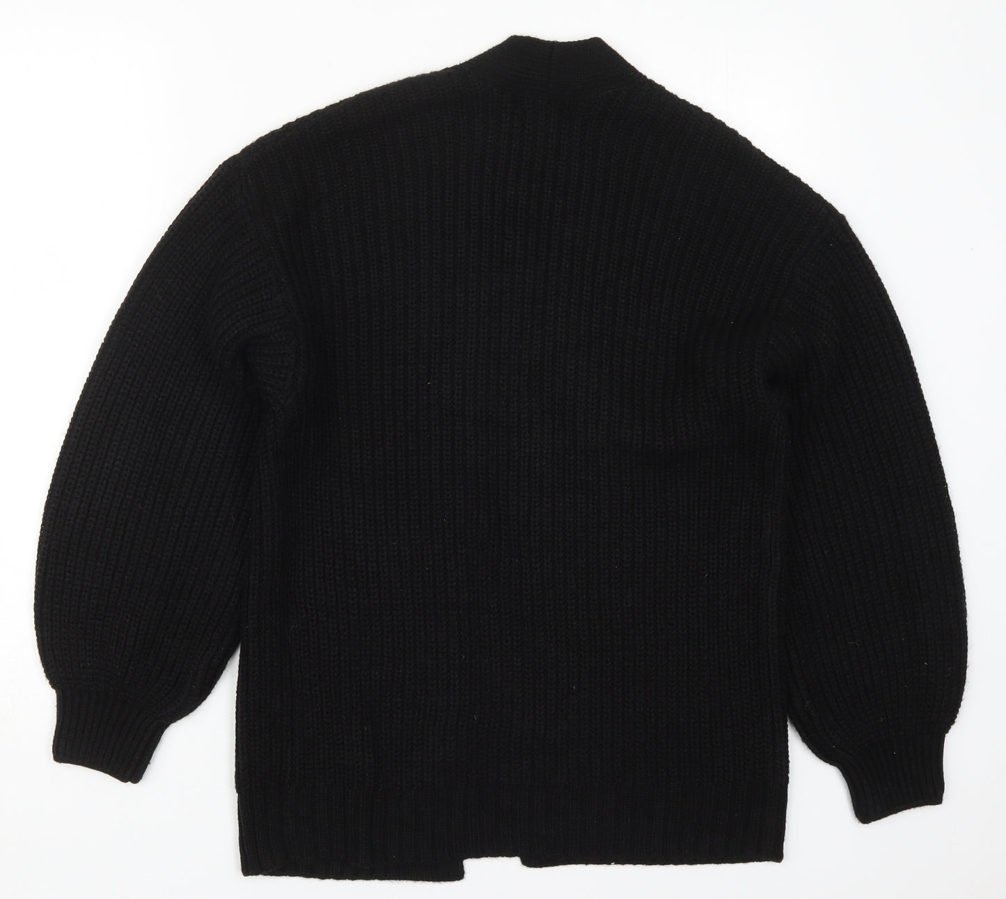 New Look Womens Black V-Neck  Acrylic Cardigan Jumper Size S