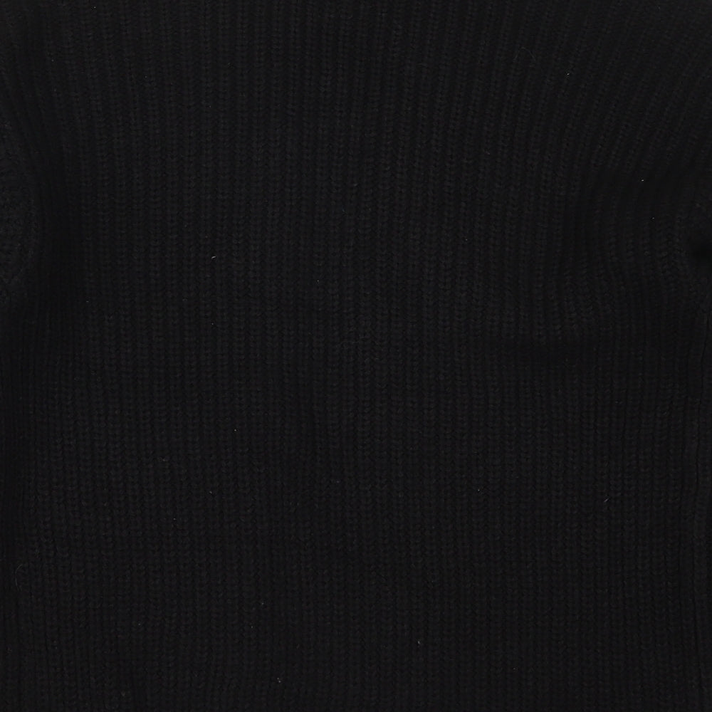 New Look Womens Black V-Neck  Acrylic Cardigan Jumper Size S