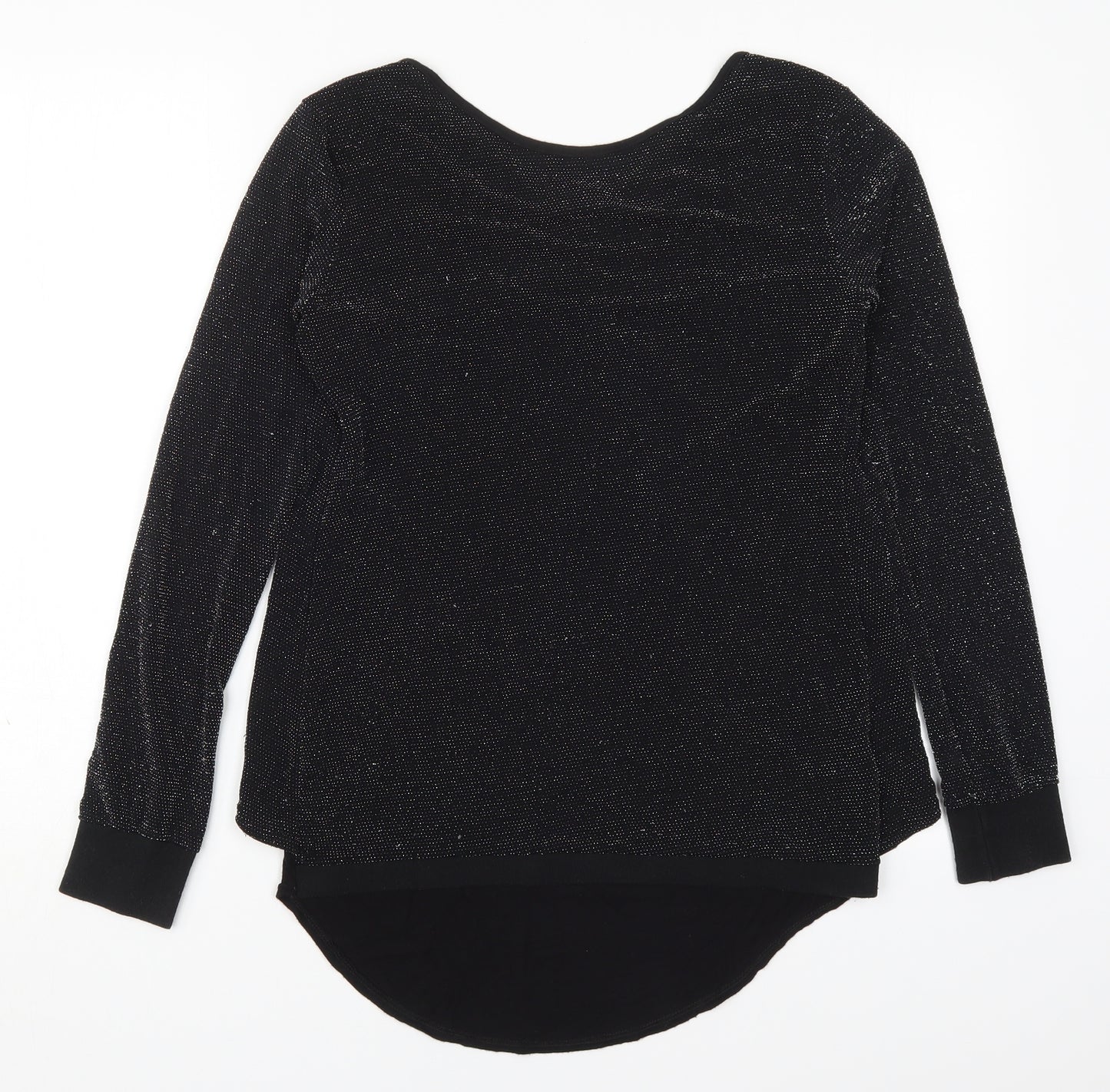 Prague Womens Black  Polyester Basic T-Shirt Size M Round Neck