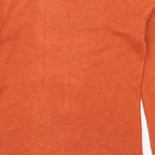 Anna Rose Womens Orange Round Neck  Acrylic Pullover Jumper Size S