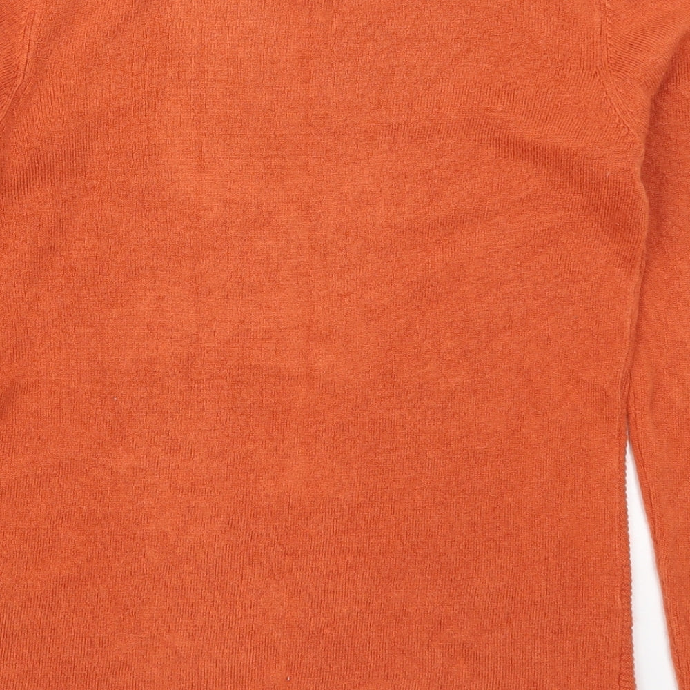 Anna Rose Womens Orange Round Neck  Acrylic Pullover Jumper Size S