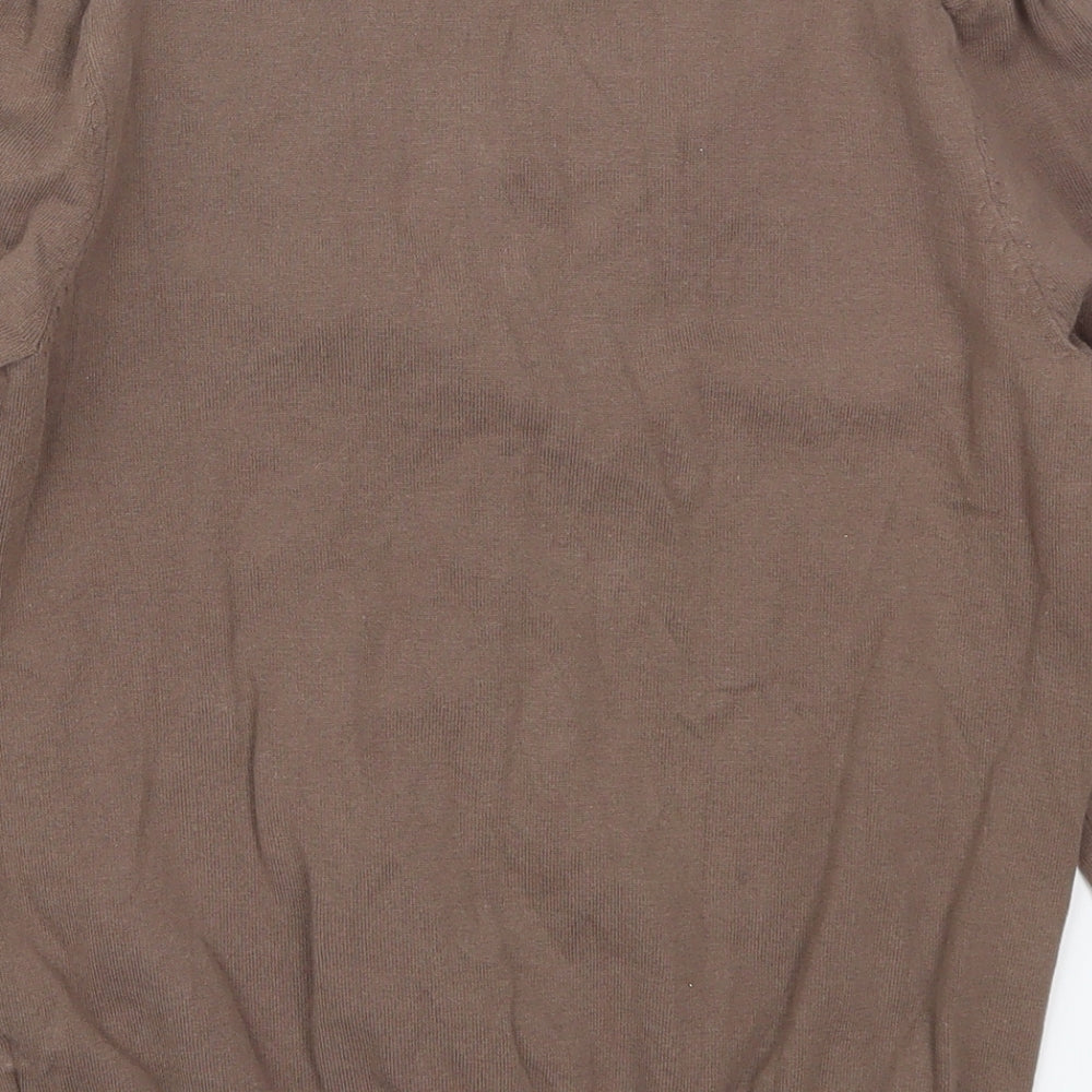 Cherokee Womens Brown V-Neck  Cotton Cardigan Jumper Size 12