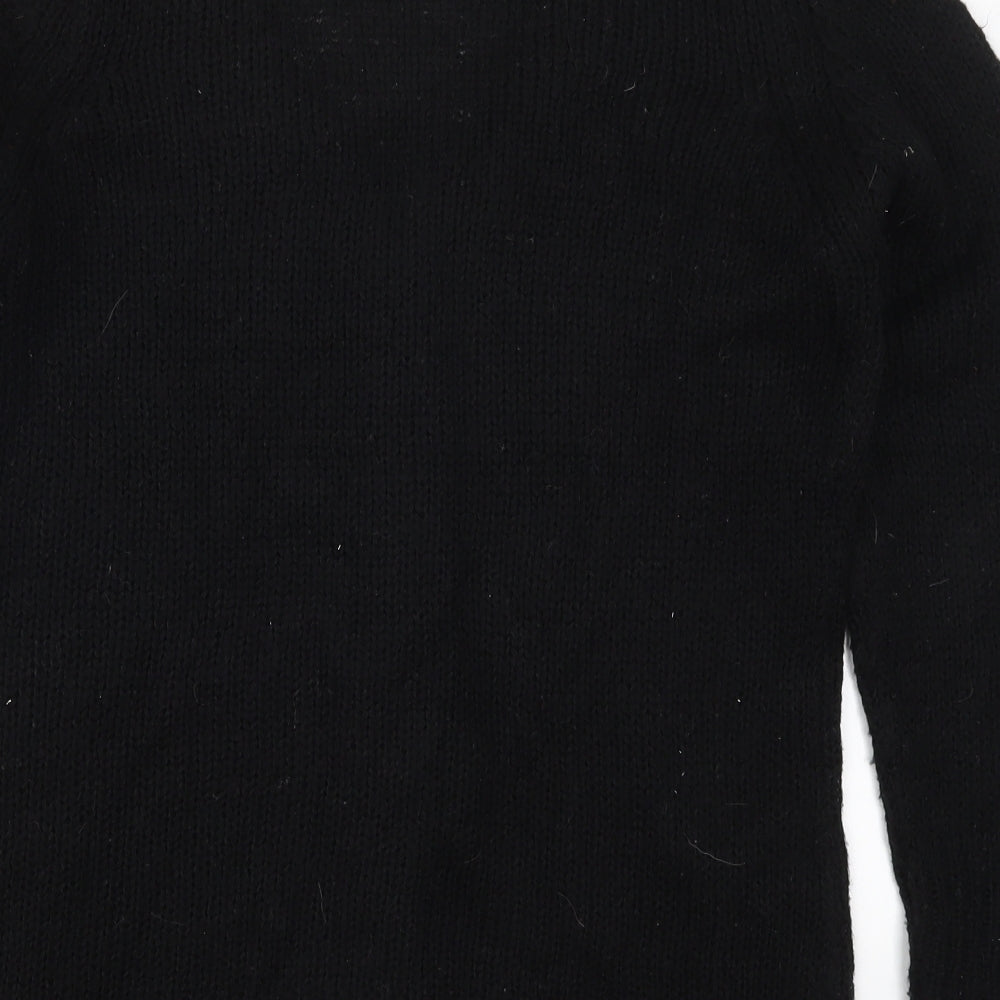 Miss Fiori Womens Black V-Neck  Acrylic Cardigan Jumper Size 18