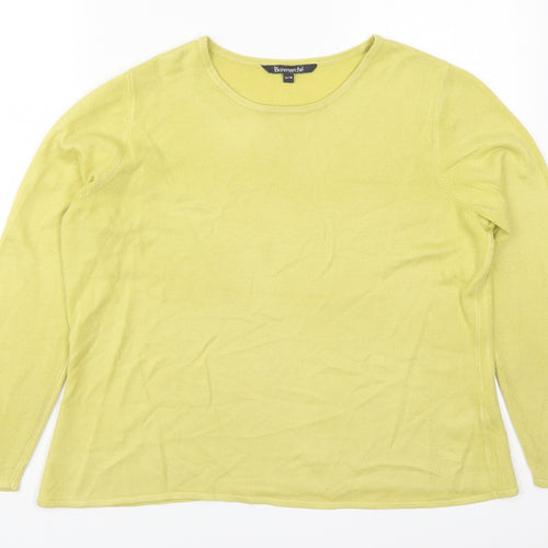 Bonmarché Womens Green Round Neck  Acrylic Pullover Jumper Size 16