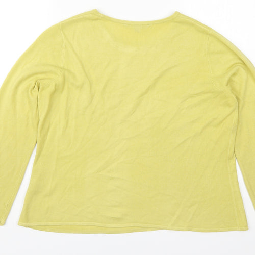Bonmarché Womens Green Round Neck  Acrylic Pullover Jumper Size 16