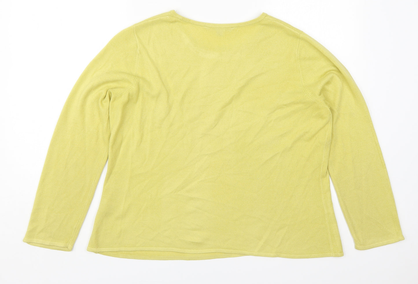 Bonmarché Womens Green Round Neck  Acrylic Pullover Jumper Size 16