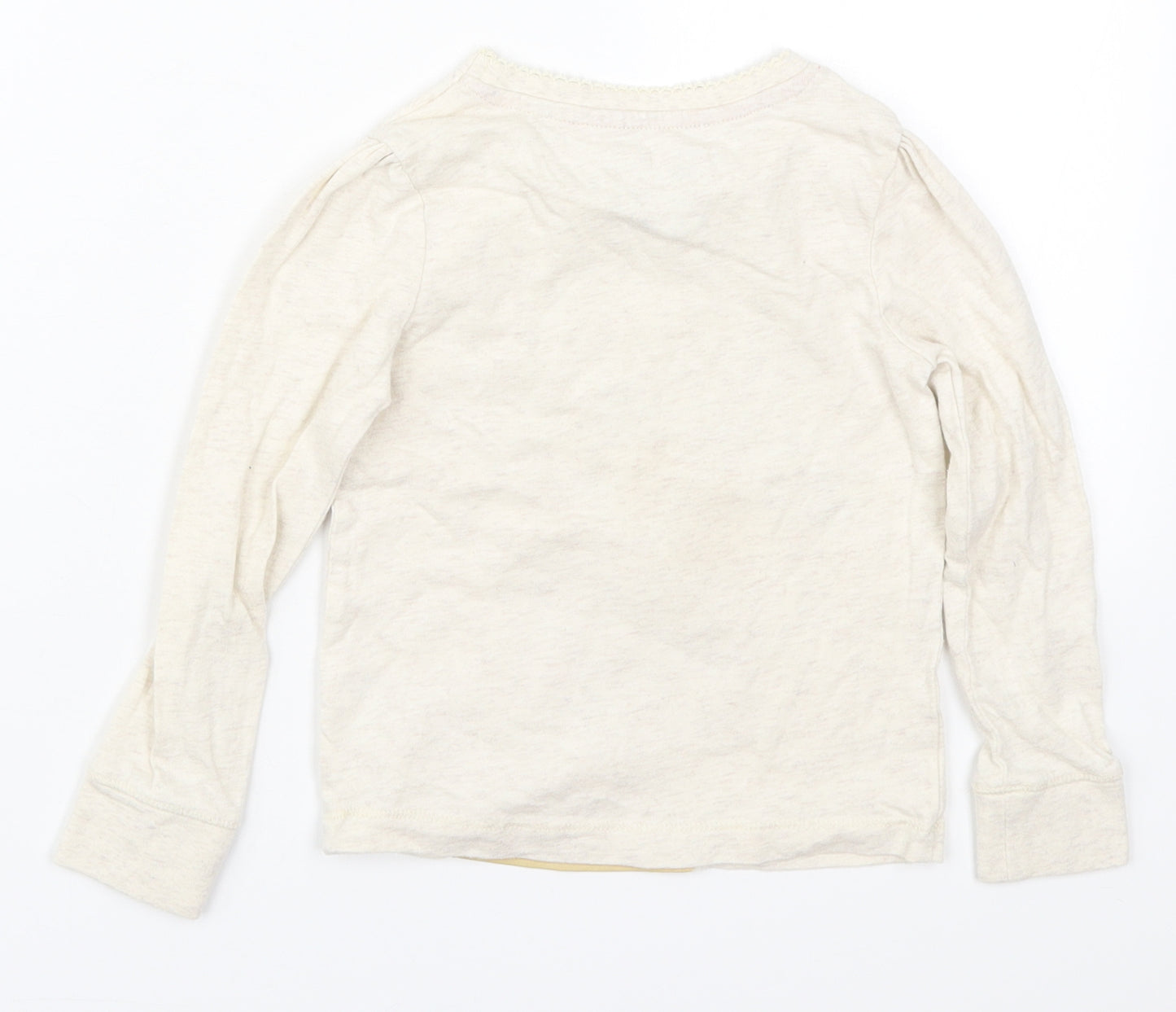 TU Girls Beige Solid Cotton Top Pyjama Top Size 4-5 Years  Pullover - Rudolph Christmas