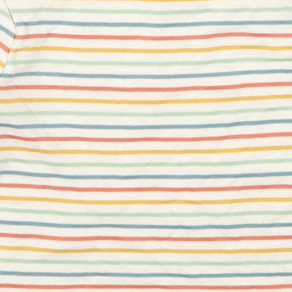 Fred & Flo Boys Multicoloured Striped Cotton Basic T-Shirt Size 2-3 Years Round Neck Pullover
