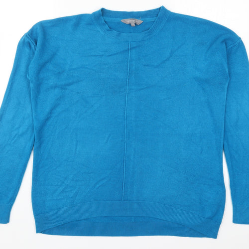 Principles Womens Blue Round Neck  Acrylic Pullover Jumper Size 12