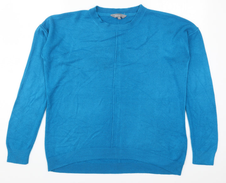 Principles Womens Blue Round Neck  Acrylic Pullover Jumper Size 12