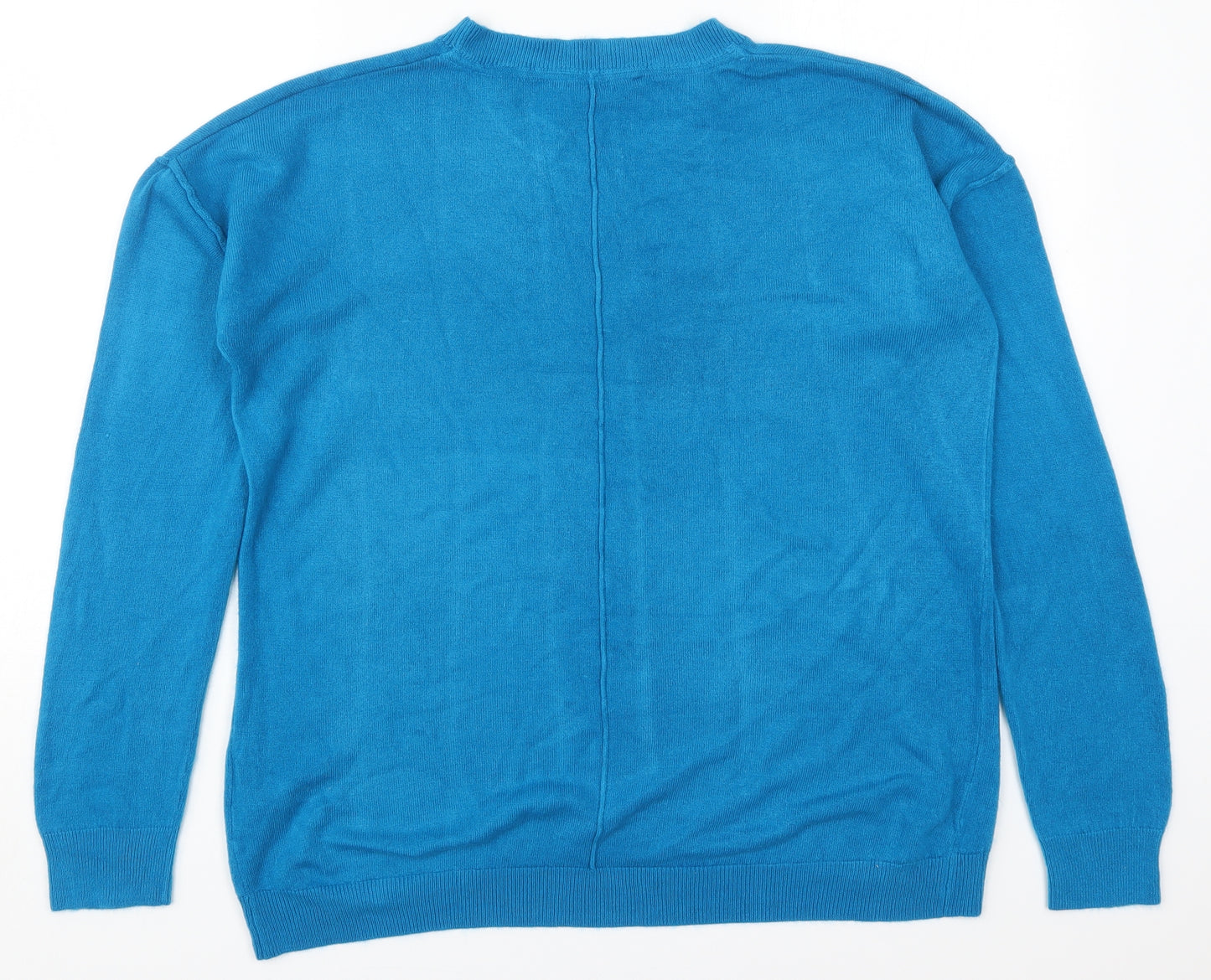 Principles Womens Blue Round Neck  Acrylic Pullover Jumper Size 12