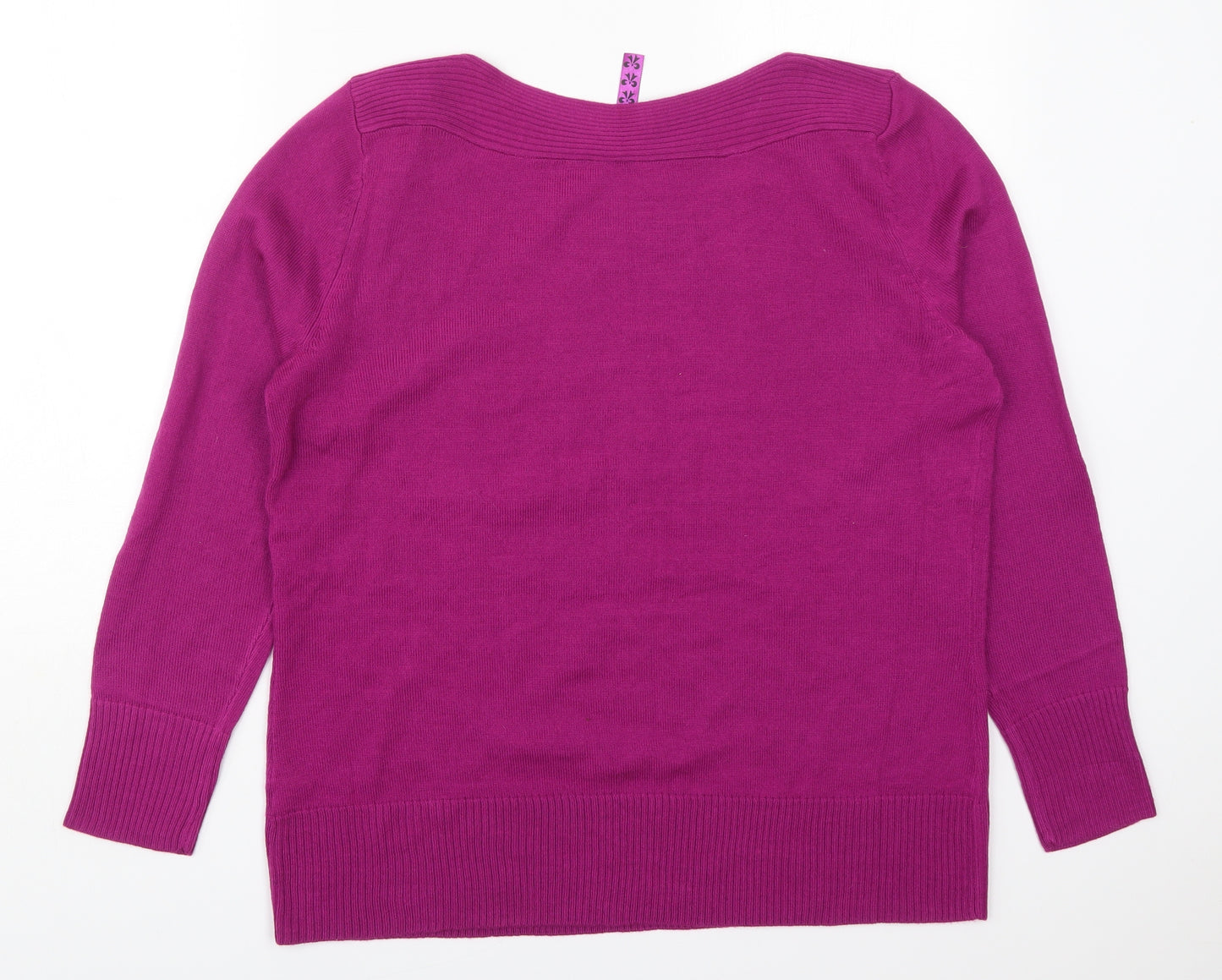 Arcadia Womens Pink Round Neck  Acrylic Pullover Jumper Size 18