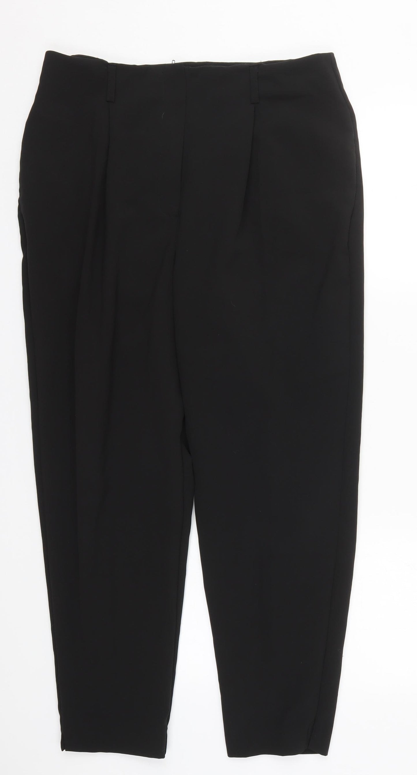 New Look Womens Black  Polyester Trousers  Size 14 L27 in Regular Zip