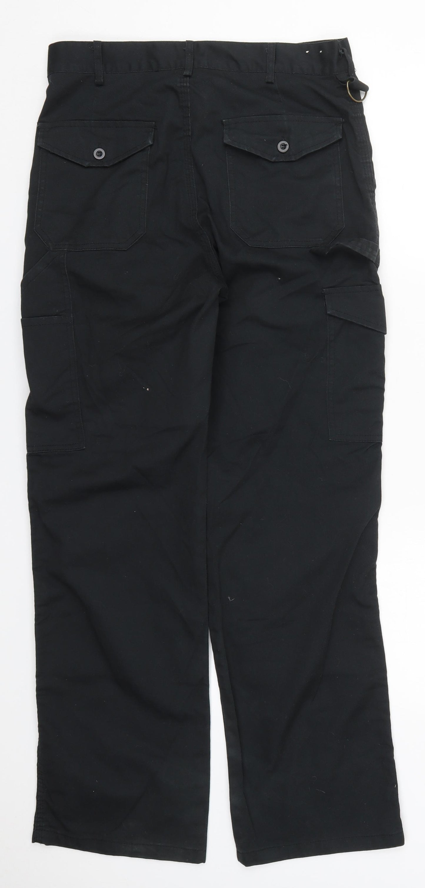 Dickies Mens Black  Polyester Carpenter Trousers Size 30 L30 in Regular Button