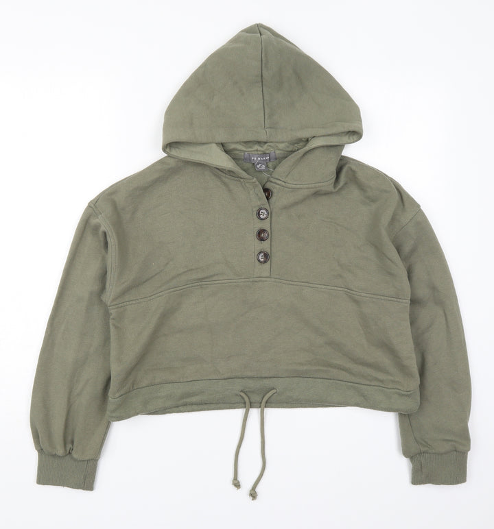 Primark Womens Green Polyester Pullover Hoodie Size 6 Pullover