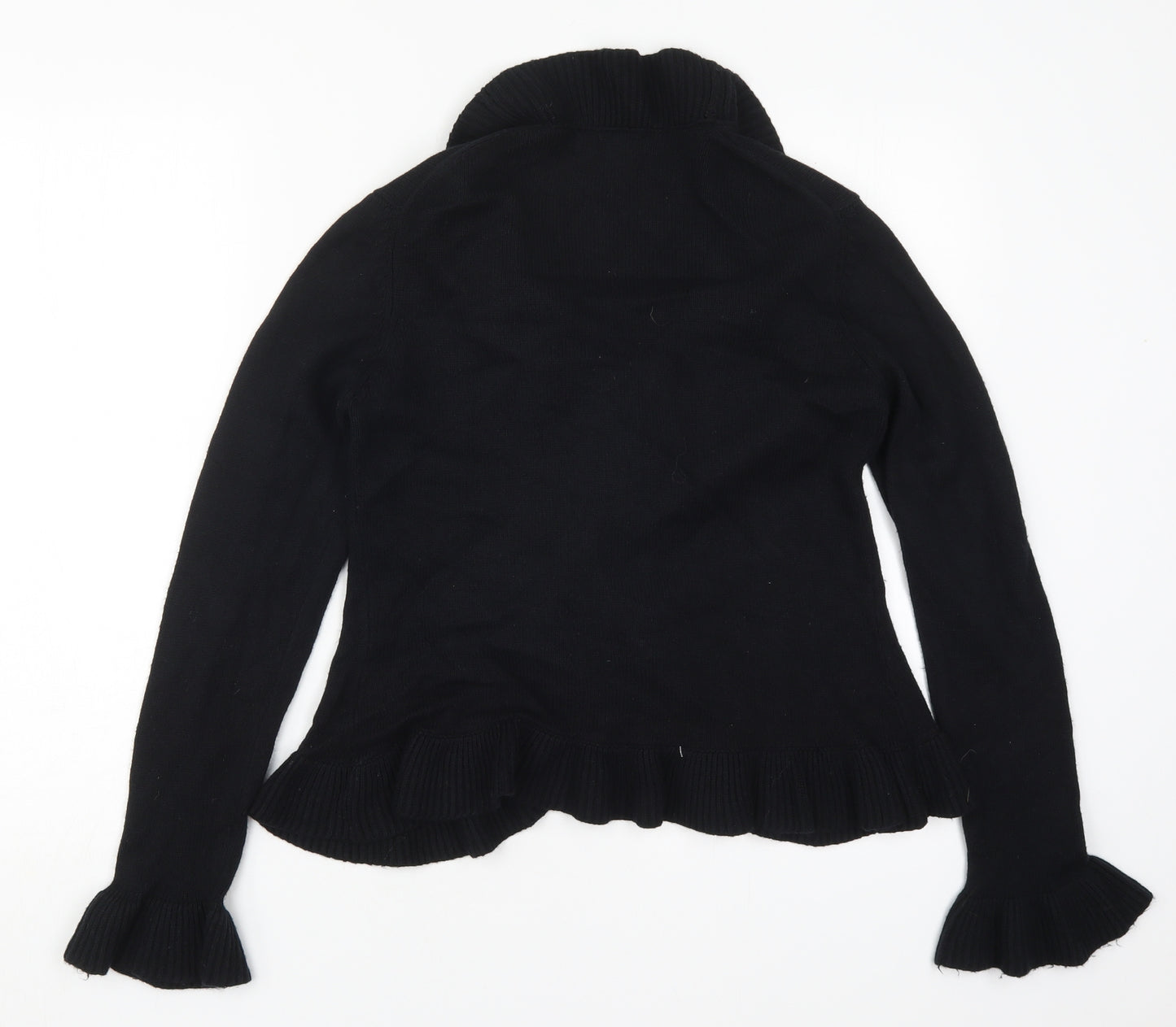 Marks and Spencer Womens Black V-Neck  Cotton Cardigan Jumper Size 12