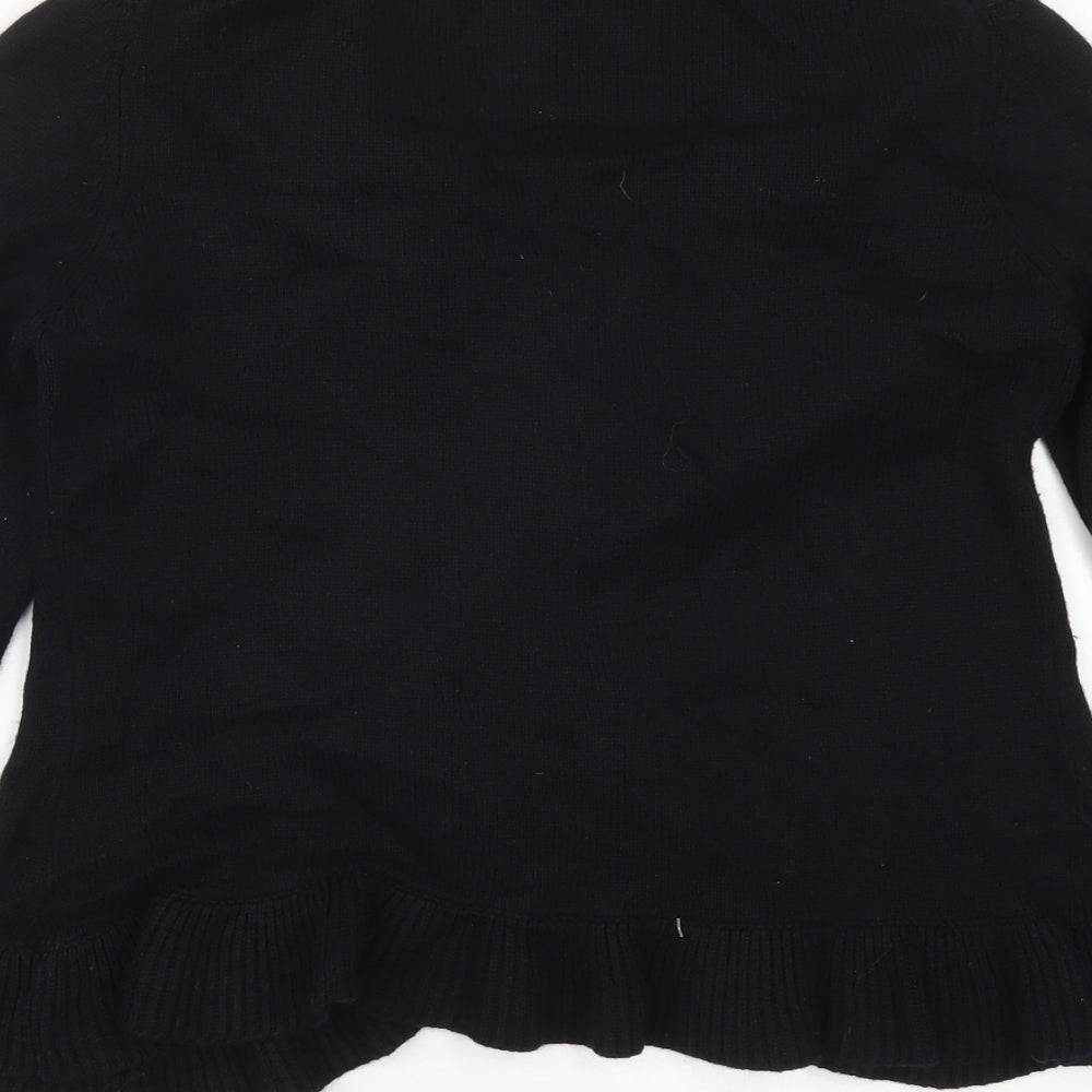 Marks and Spencer Womens Black V-Neck  Cotton Cardigan Jumper Size 12