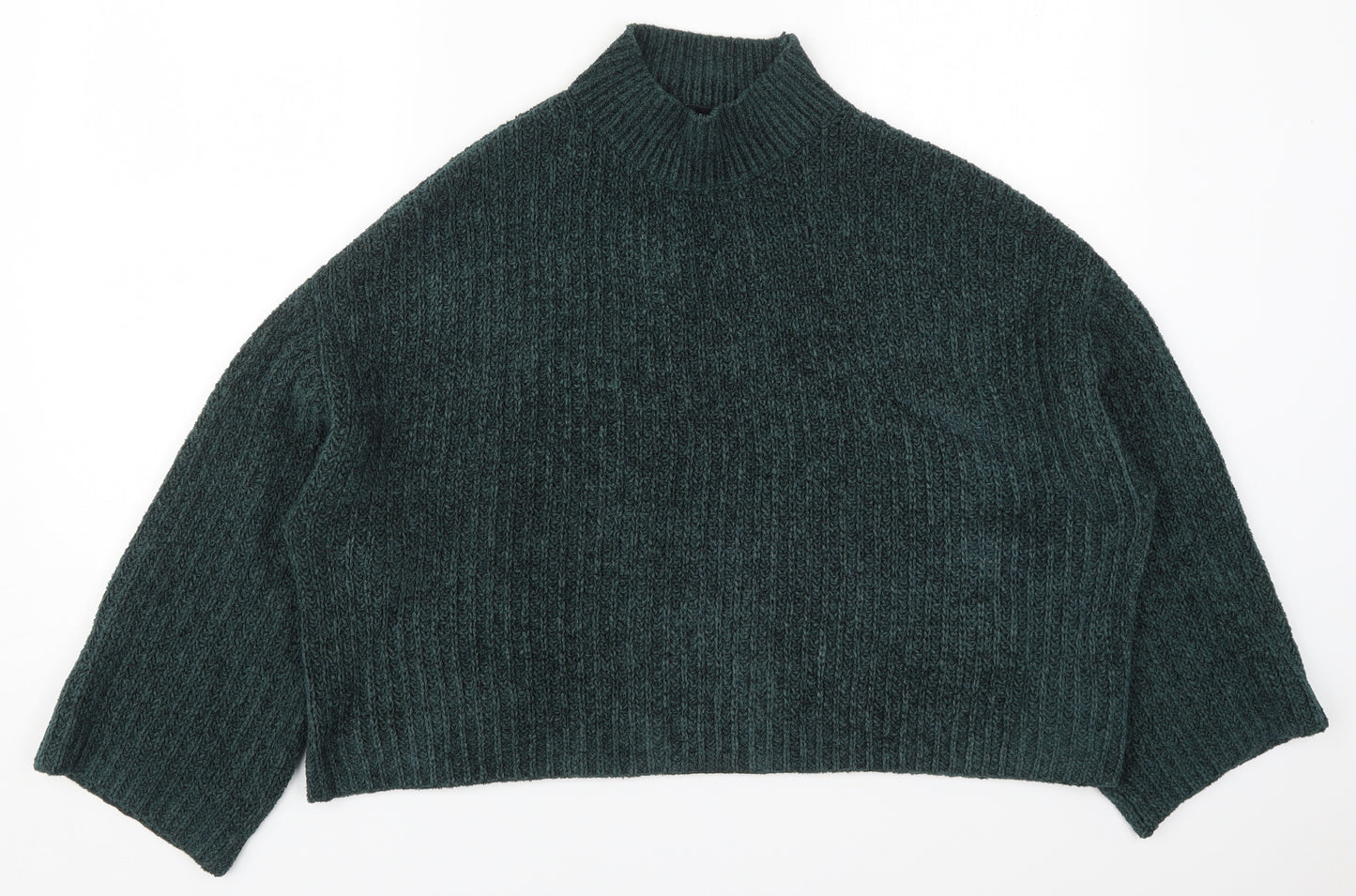 New Look Womens Green Round Neck  Polyester Pullover Jumper Size M