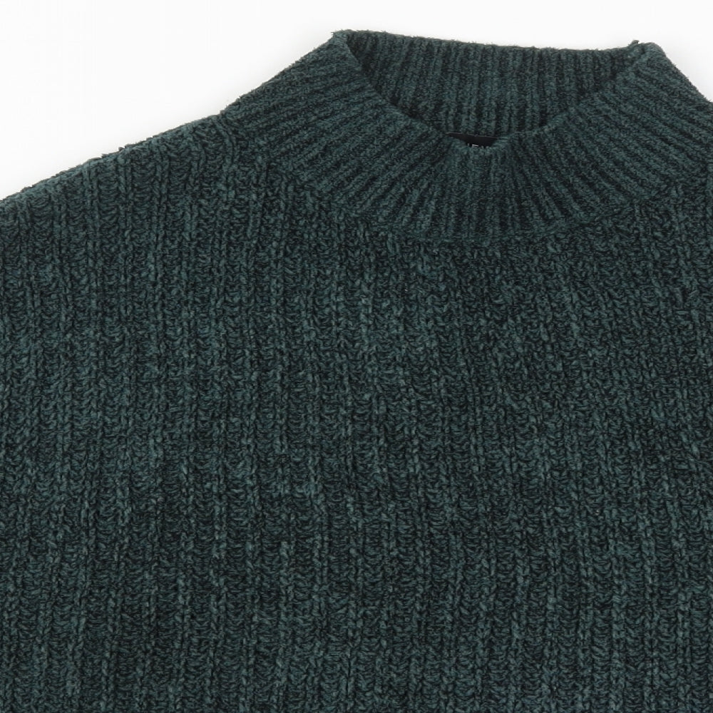 New Look Womens Green Round Neck  Polyester Pullover Jumper Size M