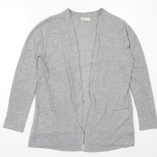 Papaya Womens Grey V-Neck  Viscose Cardigan Jumper Size 14