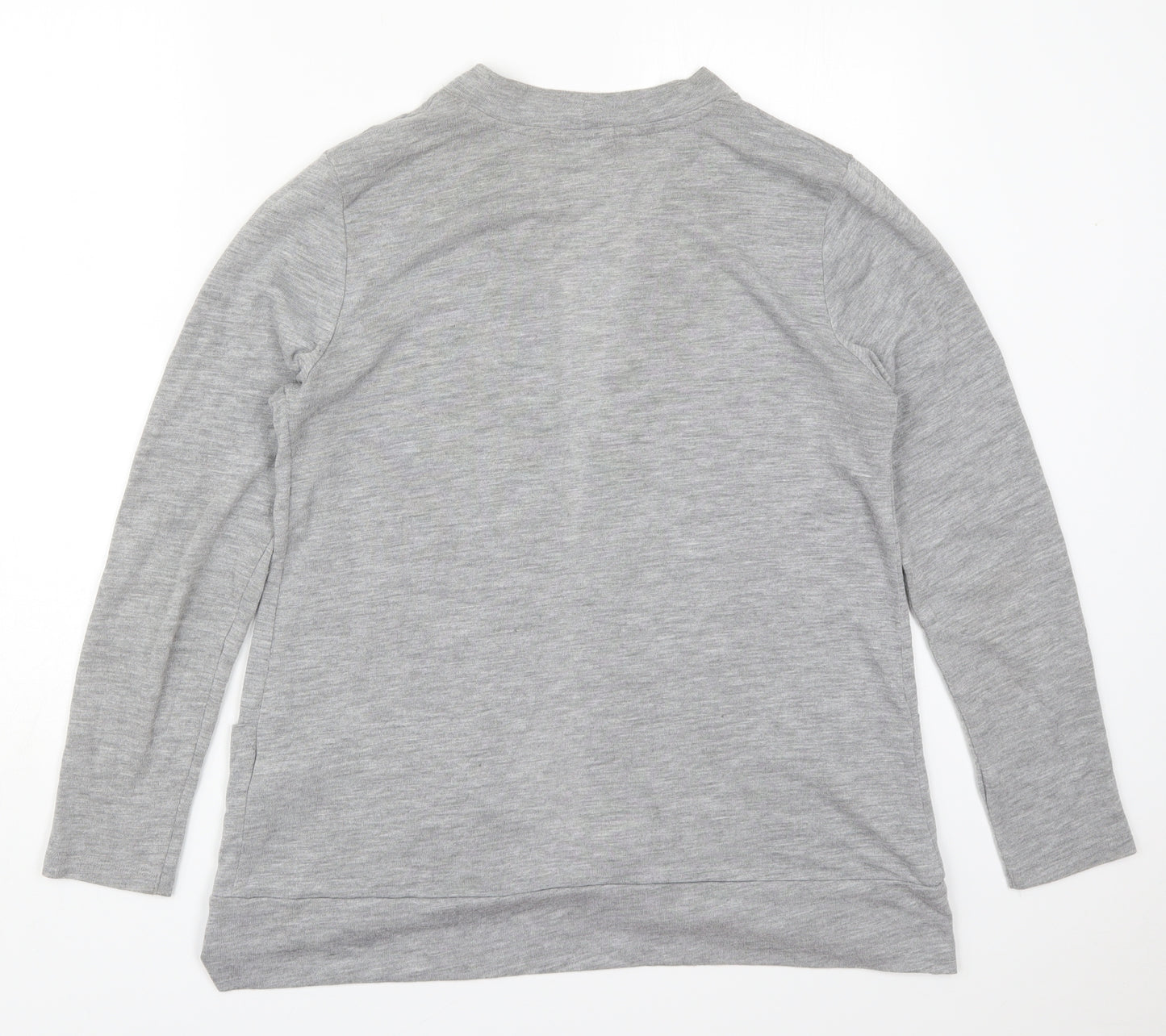 Papaya Womens Grey V-Neck  Viscose Cardigan Jumper Size 14