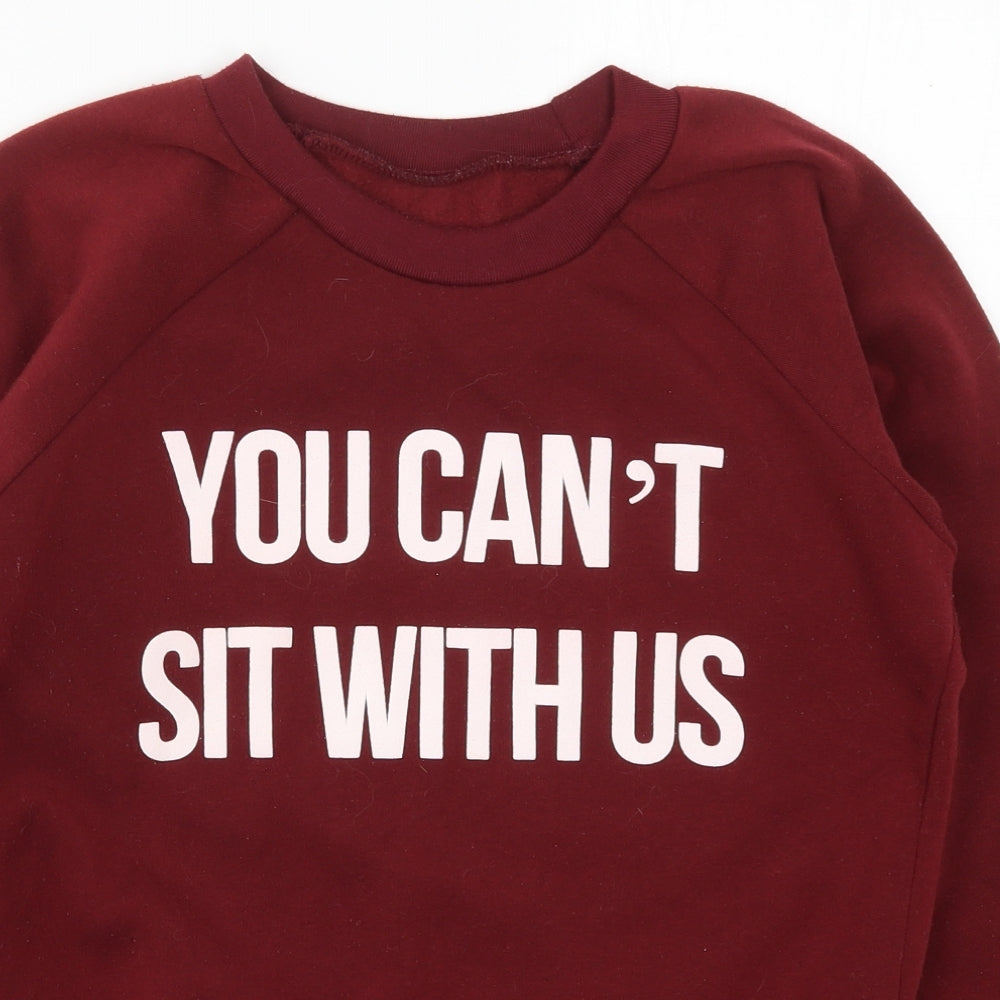 Preworn Mens Red  Polyester Pullover Sweatshirt Size S   - You Can't Sit With Us