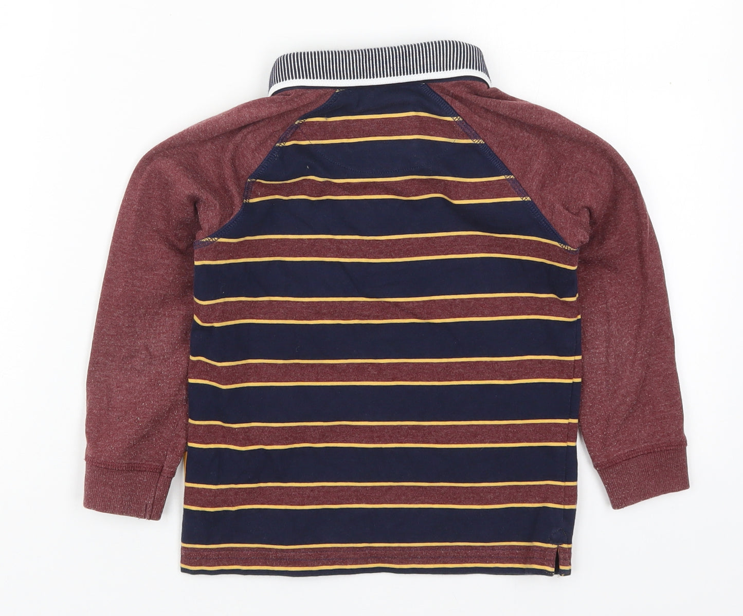 TU Boys Red Striped Cotton Basic Polo Size 4-5 Years Collared Pullover - The Gruffalo