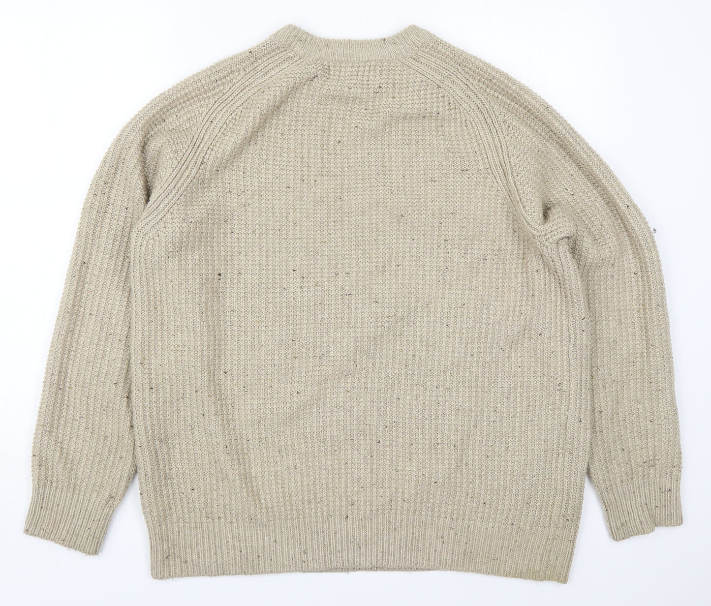 F&F Mens Beige Round Neck  Acrylic Pullover Jumper Size XL