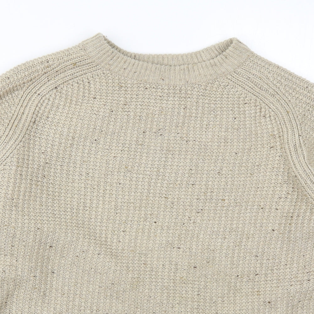 F&F Mens Beige Round Neck  Acrylic Pullover Jumper Size XL