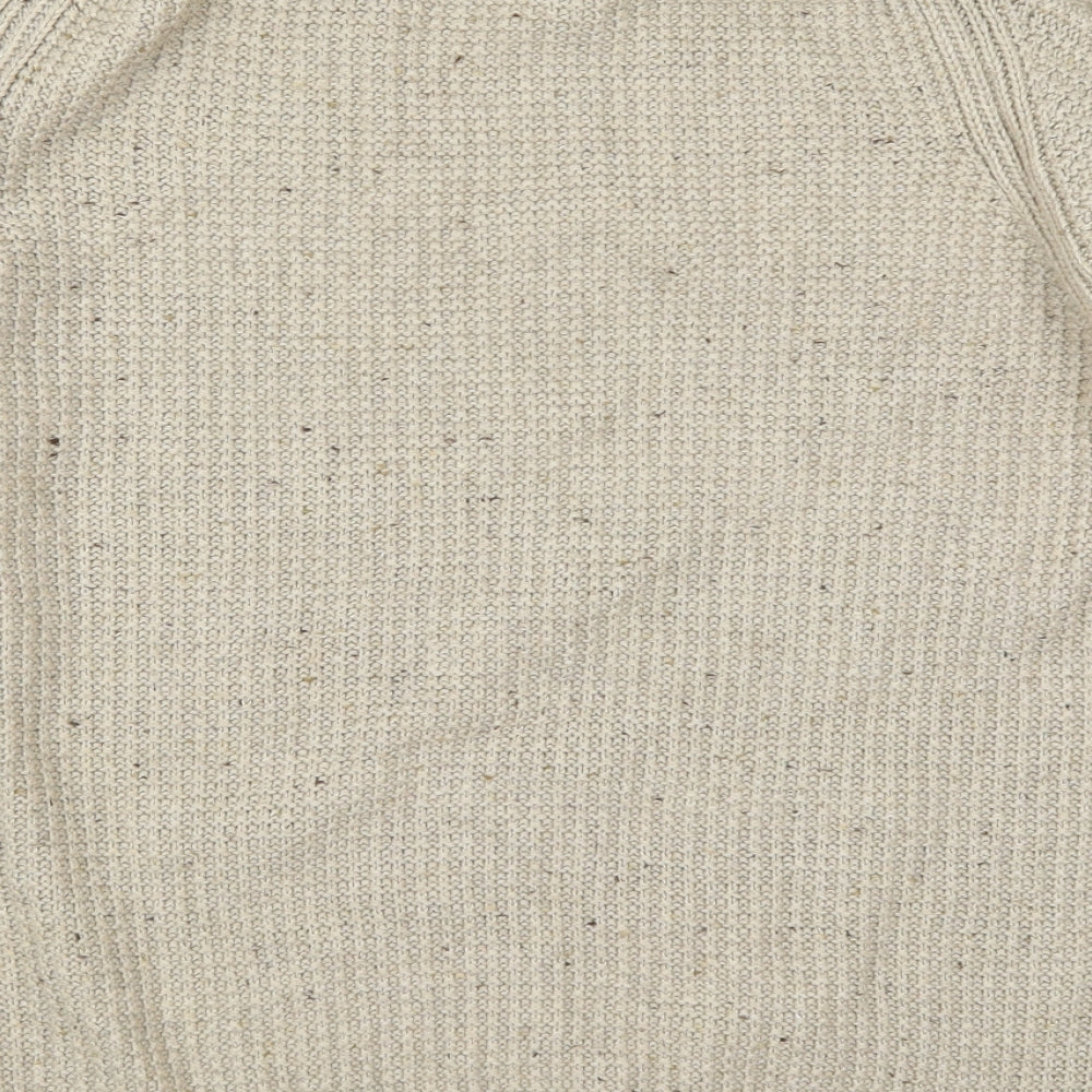 F&F Mens Beige Round Neck  Acrylic Pullover Jumper Size XL