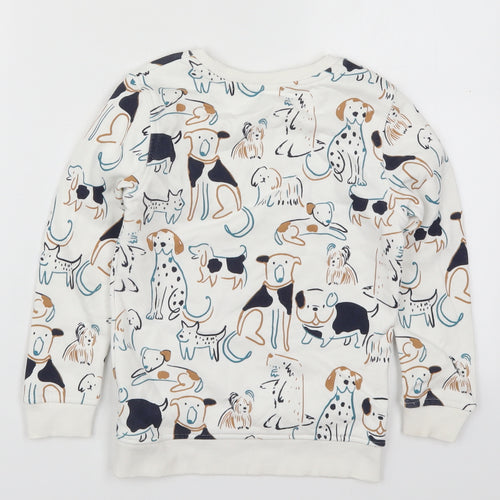 George Boys White  Cotton Pullover Sweatshirt Size 5-6 Years  Pullover - Dogs