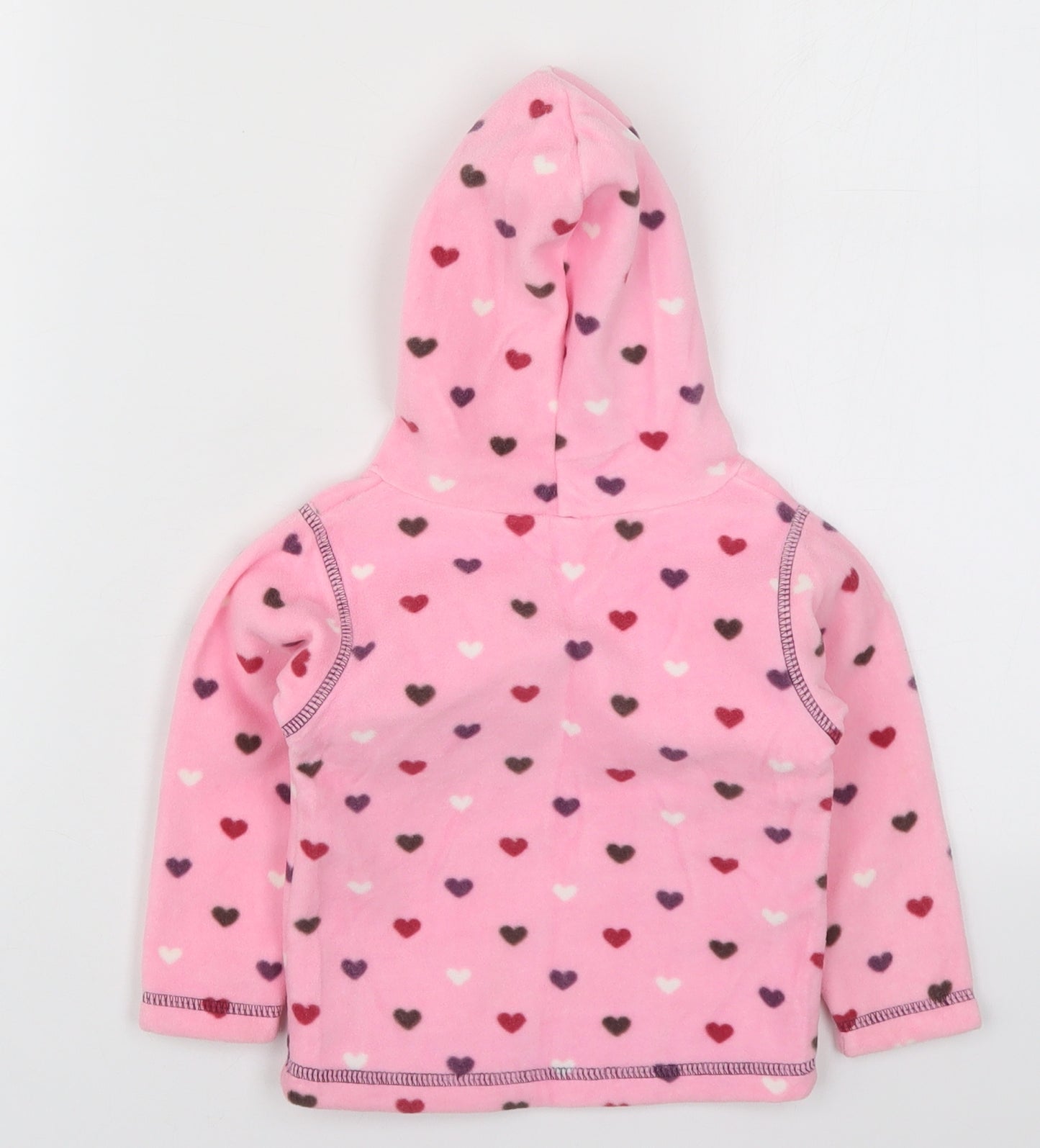 M&Co Girls Pink Geometric  Jacket  Size 9-12 Months   Pullover - Love Hearts