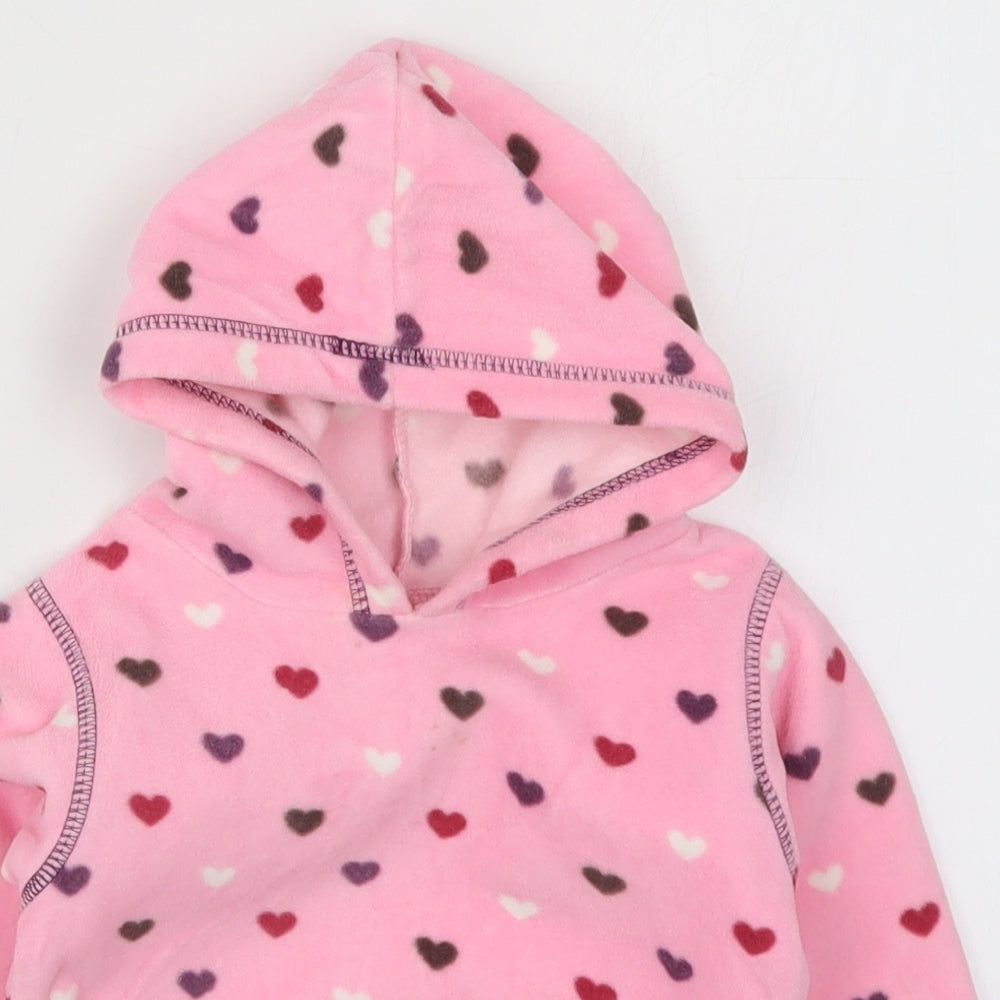 M&Co Girls Pink Geometric  Jacket  Size 9-12 Months   Pullover - Love Hearts