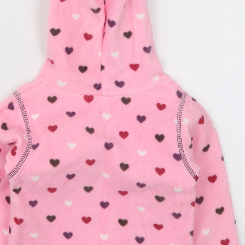 M&Co Girls Pink Geometric  Jacket  Size 9-12 Months   Pullover - Love Hearts