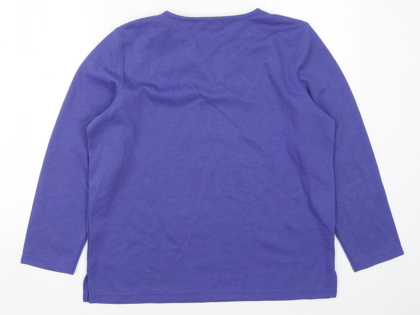 Bonmarché Womens Blue  Cotton Basic T-Shirt Size M V-Neck