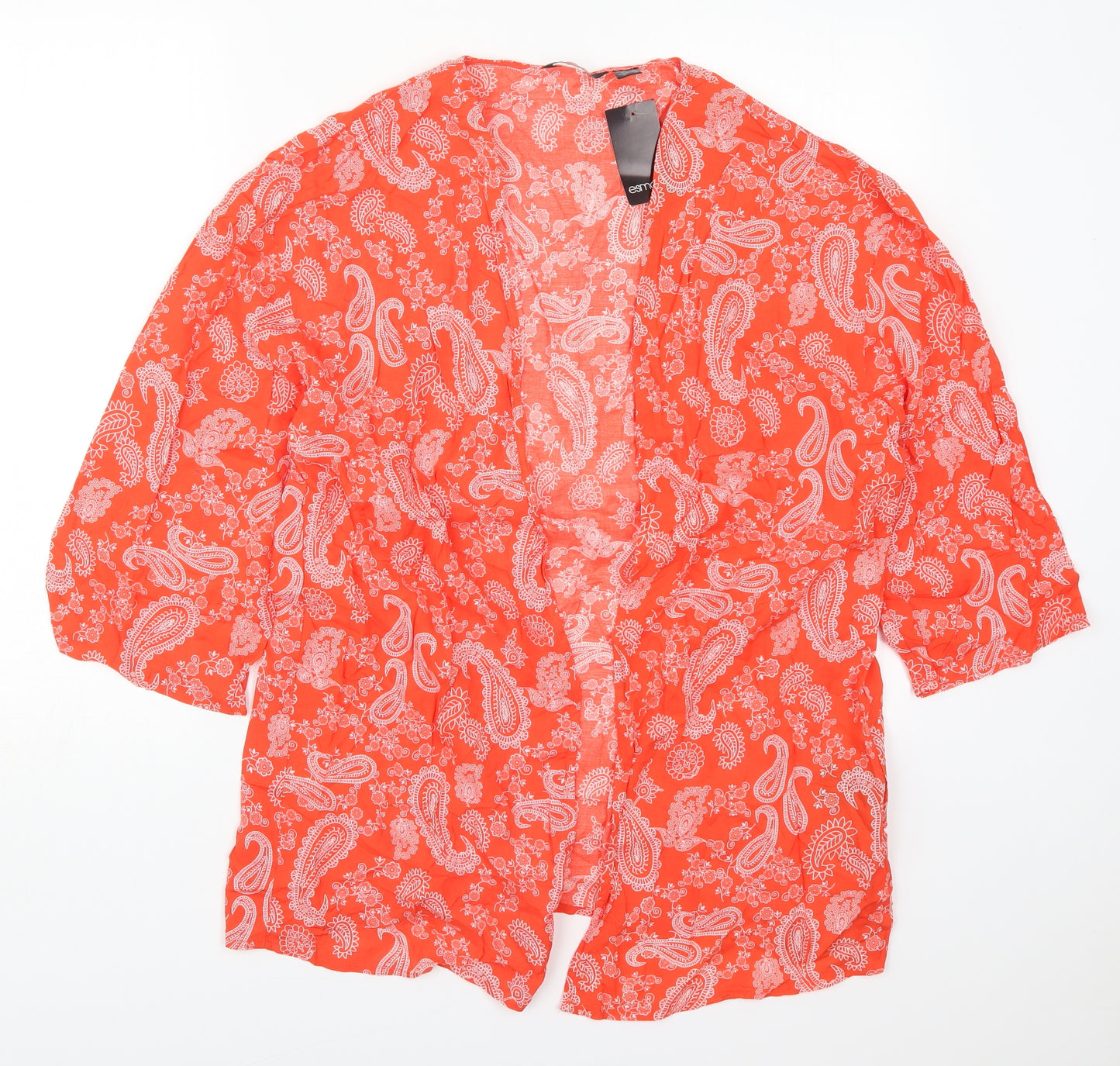 ESMARA Womens Red Paisley  Kimono Jacket Size 20